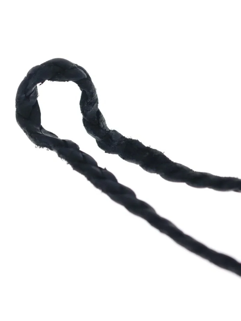 Chrome Hearts Leather Braid Scroll Blade Black Silver Necklace